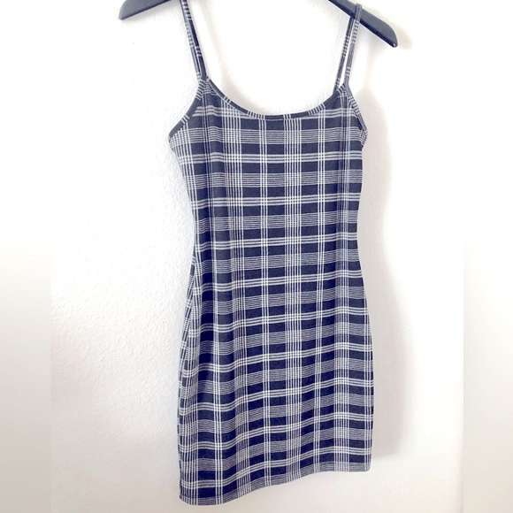 Plaid Spaghetti Strap Mini Dress - Picture 1 of 4